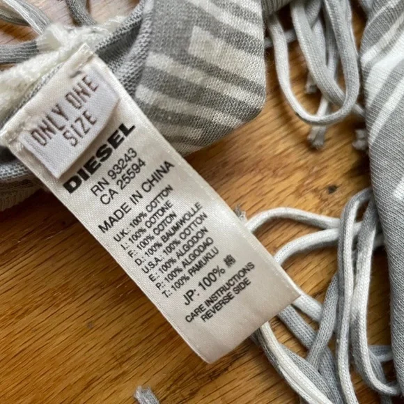 Rare Vtg DIESEL Project 78 Cotton Frill Scarf Neck Shawl/Head Wrap One Size Y2K - Picture 3 of 3